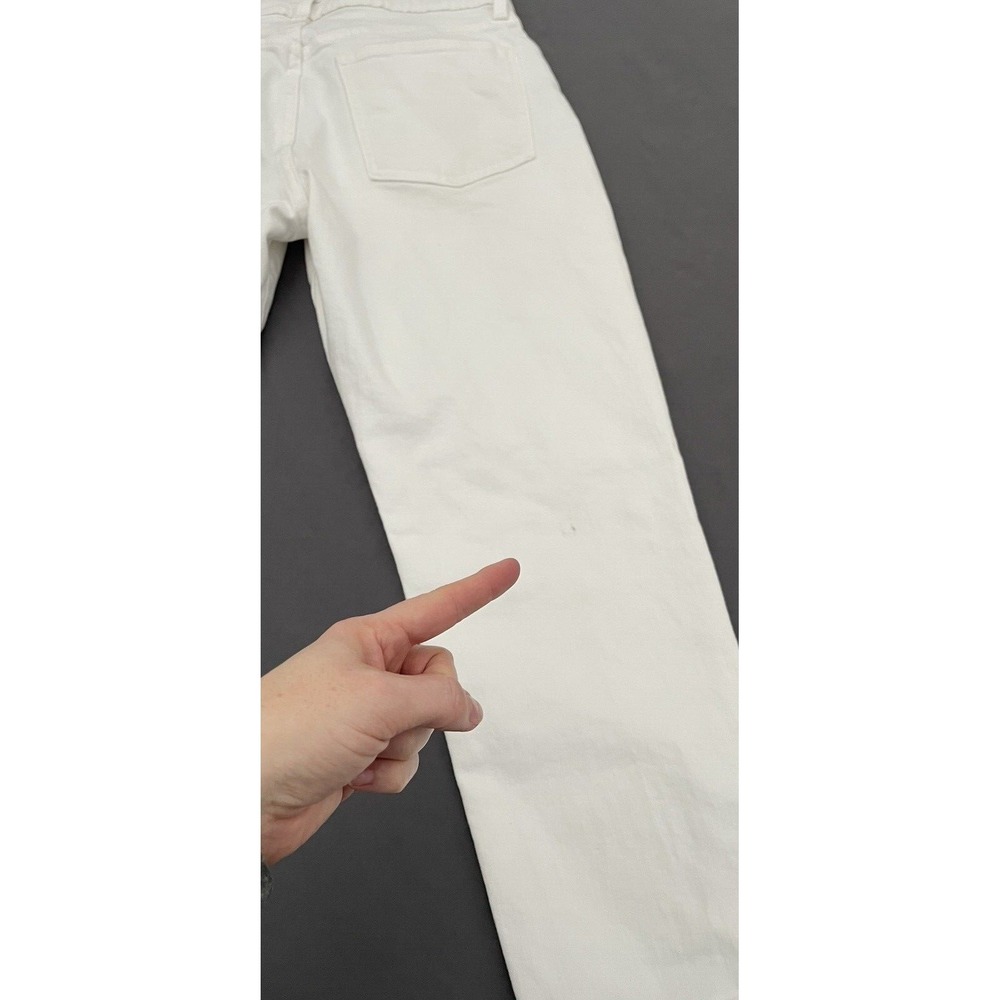 GAP Girlfriend Womens Size 6 Short Mid Rise White Raw Hem Jeans - Picture 9 of 14